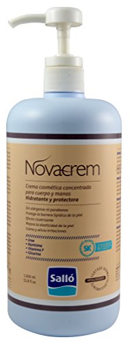 Novacrem: crema hidratante y protectora para cuerpo y manos (1L) - Sin tacto graso - Evita las grietas - Producto cosmético - Económica.