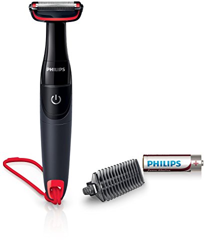 Philips BG105/10 - Afeitadora corporal, color negro y rojo