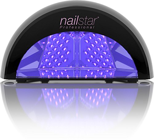 NailStar Lámpara UV Profesional Seca Esmalte de Uñas. Para Manicura Shellac y Gel, con Temporizador de 30 seg, 60 seg, 90 seg y 30 min (negro)