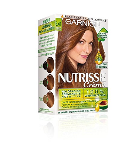 Garnier Nutrisse Creme Coloración permanente con mascarilla nutritiva de cuatro aceites - Tono: Marrón Intenso 6.41